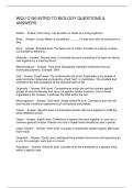 WGU C190 INTRO TO BIOLOGY QUESTIONS & ANSWERS