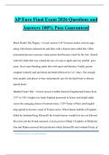 AP Euro Final Exam 2026 Questions and Answers 100&percnt; Pass Guaranteed