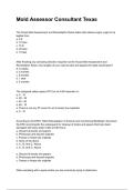 Mold Assessor Consultant Texas NEWEST 2025&sol;2026 ACTUAL EXAM COMPLETE QUESTIONS AND CORRECT DETAILED ANSWERS &lpar;VERIFIED ANSWERS&rpar; &vert;ALREADY GRADED A&plus;&vert;&vert;BRAND NEW&excl;&excl;