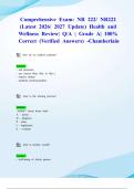 Comprehensive Exam&colon; NR 222&sol; NR222 &lpar;Latest 2026&sol; 2027 Update&rpar; Health and Wellness Review&vert; Q&sol;A &vert; Grade A&vert; 100&percnt; Correct &lpar;Verified Answers&rpar; -Chamberlain