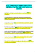 CPC Guidelines- Complete Mock Exam  2025&sol;2026 &vert; Verified Q&A &vert; 100&percnt; Correct  Answers 