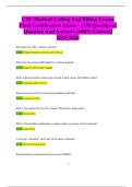 CPC Medical Coding And Billing Exams  Final Certification Exam – (150 Questions)  Question And Answers [100% Correct]  2025/2026 