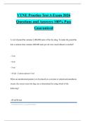 VTNE Practice Test A Exam 2026 Questions and Answers 100&percnt; Pass Guaranteed
