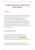 Nursing 245 Final Exam &ndash; Questions with Expert Solutions