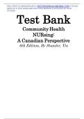 Test Bank - Stamler and Yiu's Community Health Nursing&colon; A Canadian Perspective&comma; 6th Edition &lpar;Dosani&comma;&rpar;NEWEST EDITION&lpar;2025&rpar;