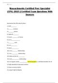 Massachusetts Certified Peer Specialist &lpar;CPS&rpar; 2025 &vert; Certified Exam Questions With Answers