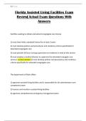 Florida Assisted Living Facilities Exam Review&vert; Actual Exam Questions With Answers