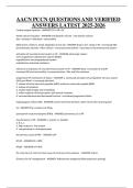 AACN PCCN QUESTIONS AND VERIFIED  ANSWERS LATEST 2025-2026