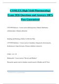 COMLEX High Yield Pharmacology Exam 2026 Questions and Answers 100&percnt; Pass Guaranteed