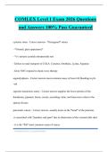 COMLEX Level 1 Exam 2026 Questions and Answers 100&percnt; Pass Guaranteed