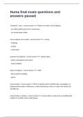 Huma final exam questions and answers passed