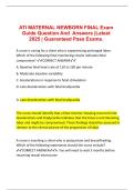 ATI MATERNAL NEWBORN FINAL Exam  Guide Question And  Answers &vert;Latest  2025 &vert; Guaranteed Pass Exams&period;