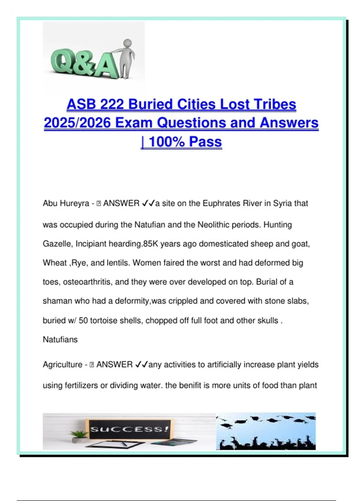 ASB 222 – Buried Cities and Lost Tribes | 2025/2026 Full Exam Guide ...