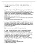 POLICE EXAM MULTIPLE CHOICE QUESTIONS & ANSWERS
