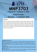 MNP3703 Assignment 1 (ANSWERS) Semester 2 2025 - DISTINCTION GUARANTEED