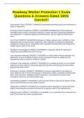 Roadway Worker Protection 1 Exam Questions & Answers Rated 100&percnt; Correct&excl;&excl;