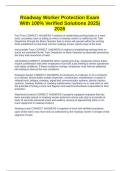 Roadway Worker Protection Exam With 100&percnt; Verified Solutions 2025&vert;2026
