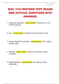 BIOL 1010 MIDTERM TEST BRAND  NEW OFFICIAL QUESTIONS WITH  ANSWERS&period; 