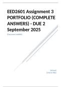EED2601 Assignment 3 PORTFOLIO &lpar;COMPLETE ANSWERS&rpar; - DUE 2 September 2025