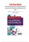 Test Bank - for Reading&comma; Understanding&comma; and Applying Nursing Research 6th Edition By James A&period; Fain&comma; All Chapters 1-15 &vert; Complete Guide A&plus;&period;