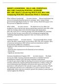 MONEY LAUNDERING &lowbar; BSA & AML&colon; ESSENTIALS&comma; BSA&sol;AML Complying With BSA&comma; GLOSSARY BSA&lowbar;AML&lowbar;Money Laundering RED FLAGS&comma; BSA&sol;AML Complying With BSA&colon; Questions With A&plus; Solutions 