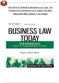 Solution and Answer Guide for Business Law Today - The Essentials Text & Summarized Cases&comma; Cengage&comma; 13th Edition&comma; by Roger LeRoy Miller&comma; Verified Chapters 1 - 25&comma; Complete Newest Version