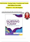 Test Bank for Nursing Today&colon; Transition and Trends 11th Edition by Zerwekh &vert; Complete Chapters 1&ndash;26 &vert; Latest 2025 Update &vert; Graded A&plus; &vert; NCLEX Preparation &vert; Instant Download
