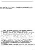 MN dental assistant -- DANB mock exam 2 with verified answers