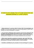  STUDENTS WITH DISABILITIES CST EXAM QUESTIONS AND ANSWERS GRADED A&plus; LATEST UPDATE&period;