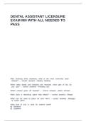 DENTAL ASSISTANT LICENSURE EXAM MN WITH ALL NEEDED TO PASS