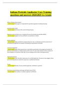 Indiana Pesticide Applicator Core Training Questions and Answers &ndash; 100&percnt; Solved 2024&sol;2025
