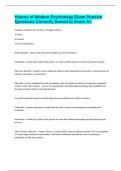 History of Modern Psychology Exam Practice Questions Correctly Solved to Score A&plus;