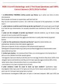 WJEC A Level Criminology Unit 2 &ndash; Test Exam Questions and 100&percnt; Correct Answers Verified 2025&sol;2026