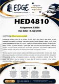 HED4810 Assignment 2 &lpar;ANSWERS&rpar; 2026 - DISTINCTION GUARANTEED