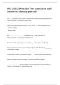 IPC Unit 2 Practice Test questions well answered already passed