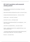 IPC Unit 6 questions well answered already passed