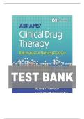 Test Bank - Abrams’ Clinical Drug Therapy: Rationales for Nursing Practice, 13th Edition (Frandsen, 2025), 9781975222321, Chapter 1-61 All Chapters Included LATEST UPDATE!!!