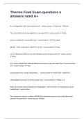 Thermo Final Exam questions n answers rated A&plus; 