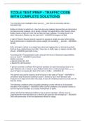TCOLE TEST PREP - TRAFFIC CODE WITH COMPLETE SOLUTIONS