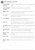 State Certification Case Laws &sol; Exam Prep & Study Guide &sol; 2025 Update &sol; Score 100&percnt;