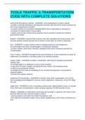 TCOLE TRAFFIC & TRANSPORTATION CODE WITH COMPLETE SOLUTIONS