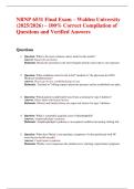 NRNP 6531 Final Exam &ndash; Walden University &lpar;2025&sol;2026&rpar; &ndash; 100&percnt; Correct Compilation of Questions and Verified Answers