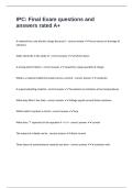 IPC&colon; Final Exam questions and answers rated A&plus;