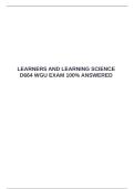  LEARNERS AND LEARNING SCIENCE D664 WGU EXAM 100&percnt; ANSWERED &emsp;