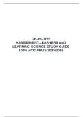  OBJECTIVE ASSESSMENT&colon;LEARNERS AND LEARNING SCIENCE STUDY GUIDE 100&percnt; ACCURATE 2025&sol;2026