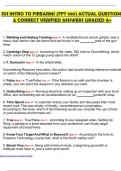 SDI INTRO TO FIREARMS &lpar;FFT 100&rpar; ACTUAL QUESTIONS & CORRECT VERIFIED ANSWERS GRADED A&plus;