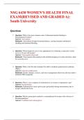 NSG 6430 WOMEN'S HEALTH FINAL EXAM&lpar;REVISED AND GRADED A&rpar;&colon; South University