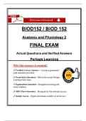 BIOD 152 Final Exam &vert; Portage Learning &vert;  &lpar;2026 &sol; 2027&rpar; Actual Questions & Verified Answers