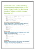 Illinois State Police Trooper Exam With Actual Questions&comma;Rationales And Verified Answers&sol;Expert Verified For Guaranteed Pass 2025&sol;2026&sol;Latest Update&sol;Instant Download Pdf