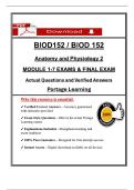 BIOD 152 Module 1-7 Exams & Final Exam &lpar;2026 &sol; 2027&rpar; &vert; Portage Learning &vert; Verified Questions & Answers